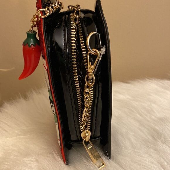 NWT ALDO Saucy Hot-Sauce Crossbody Bag - Black & Red - Picture 13 of 14